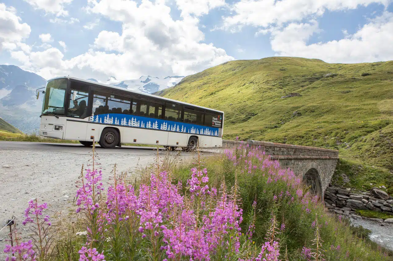 Schéma de transport été Haute Maurienne Vanoise, bus, navette, transport en commun en montagne